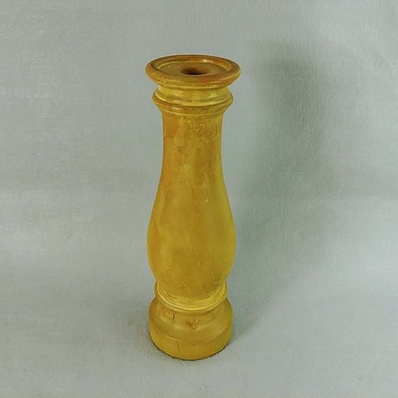 Candle Holder Taper Pillar Artist Signed Concrete Spindle Design Hand Made - Picture 2 of 10